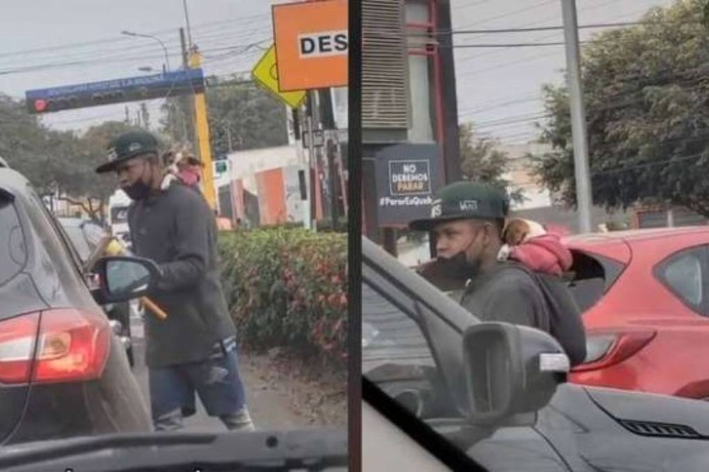 Limpia parabrisas y tiene un ayudante bastante tierno Limpia parabrisas y tiene un ayudante bastante tierno