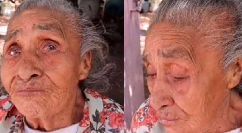 Mujer de 97 años llora por el abandono de sus 16 hijos
