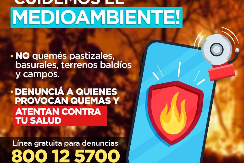 El número gratuito para denunciar quemas ilegales. 