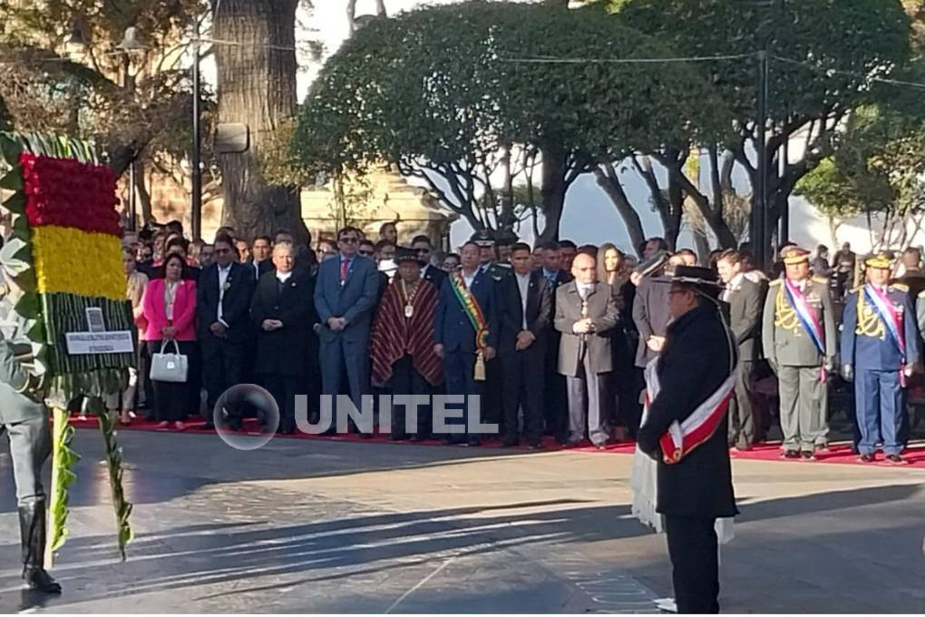 Las máximas autoridades nacionales participan de los actos en Sucre
