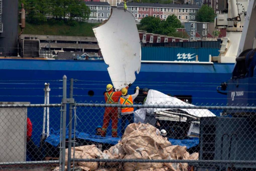Partes recuperadas del submarino Titán