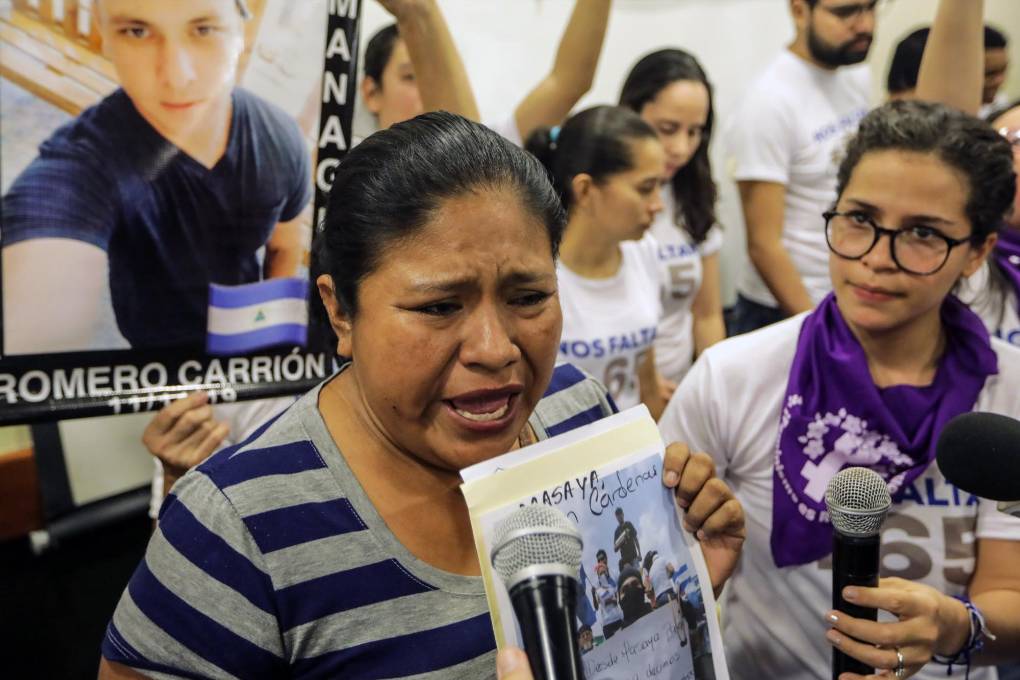 Norlan Cardenas , madre de un estudiante detenido durante las protestas en Nicaragua