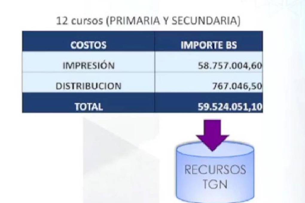 El detalle que presentó el ministro Pary ante el Senado.