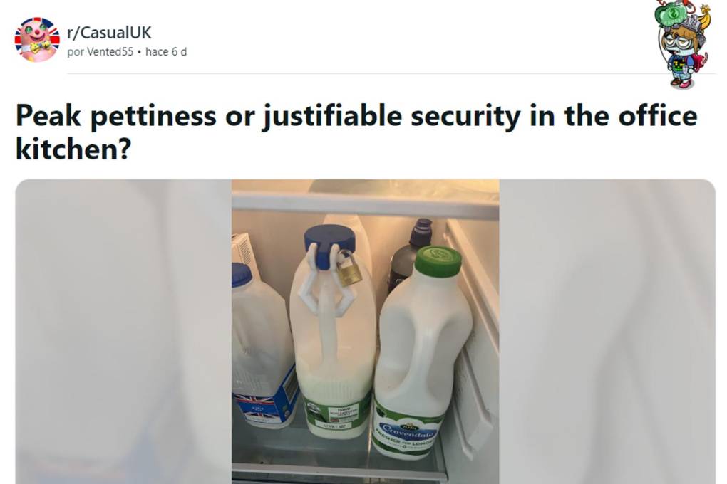 Un oficinista aseguró la leche en la heladera de su trabajo