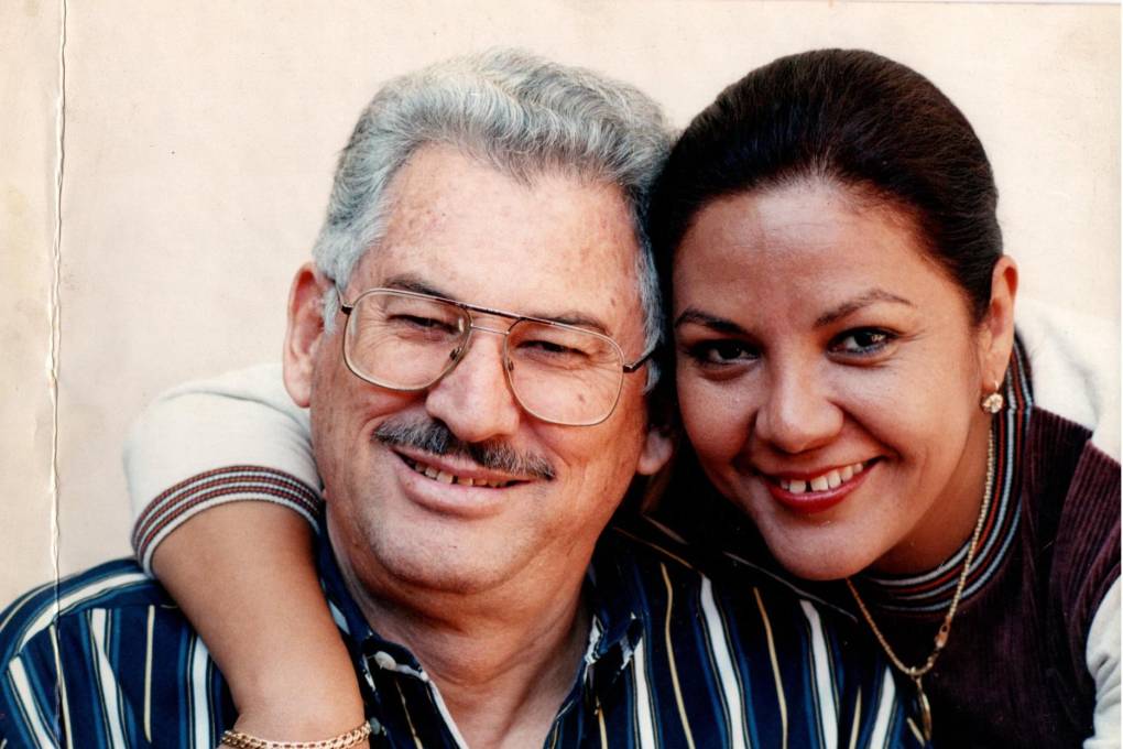 Junto a su esposa, María del Carmen Morales
