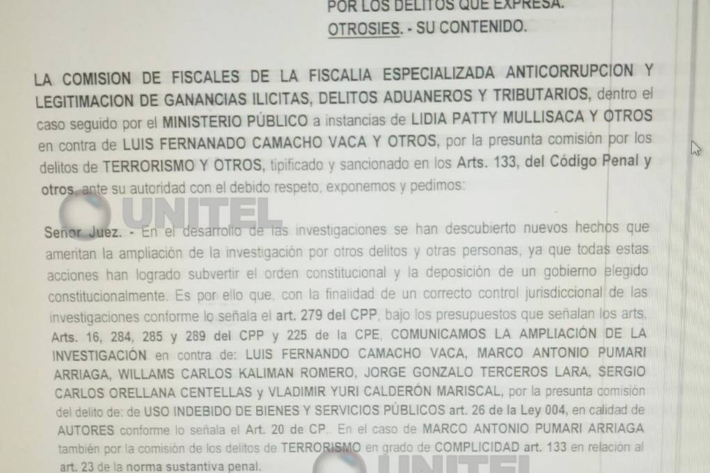 El documento de la Fiscalía en el que se da cuenta de la ampliación de la investigación. 