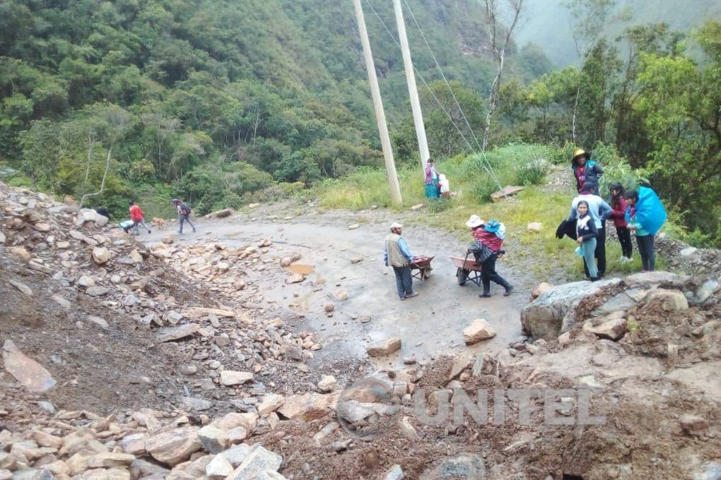Uno de los puntos del derrumbe en Zongo.