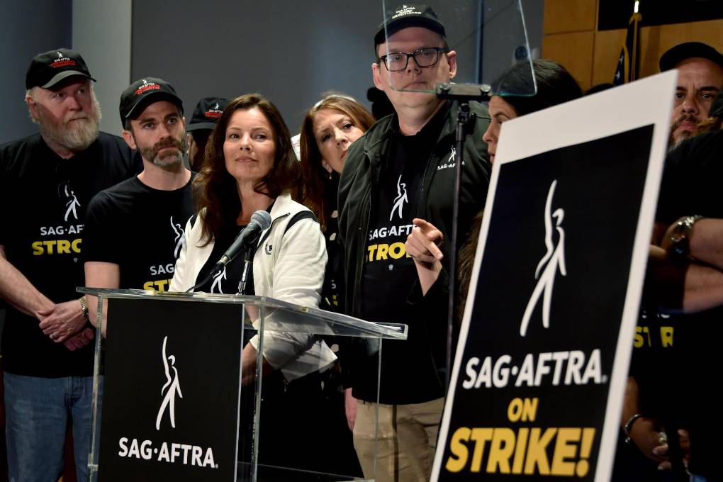 Fran Drescher, durante el anuncio de la huelga