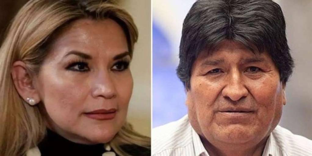 Jeanine Añez y Evo Morales.