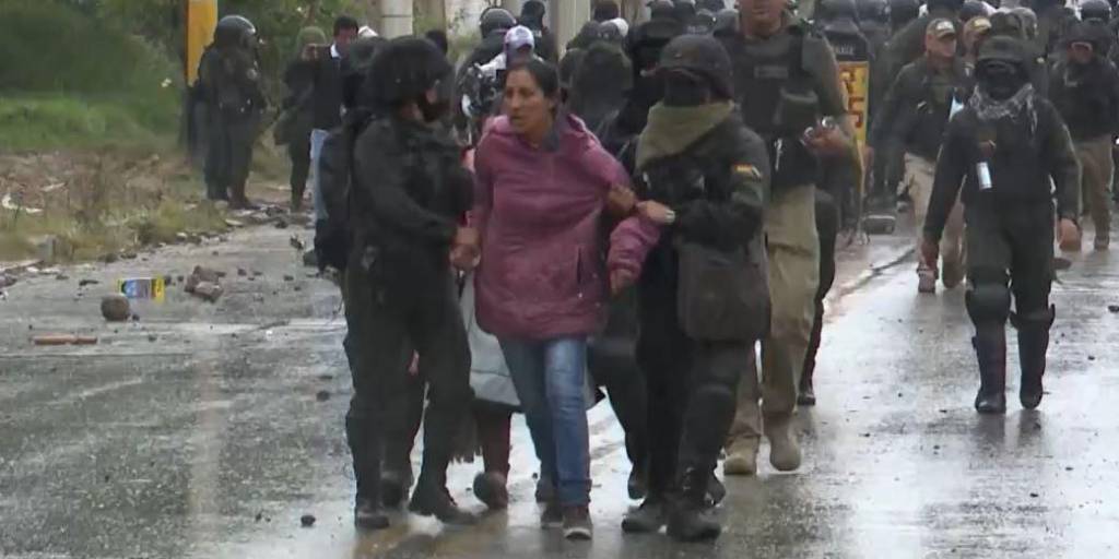 Una de las personas arrestadas durante los conflictos por la planta de tratamiento de agua.