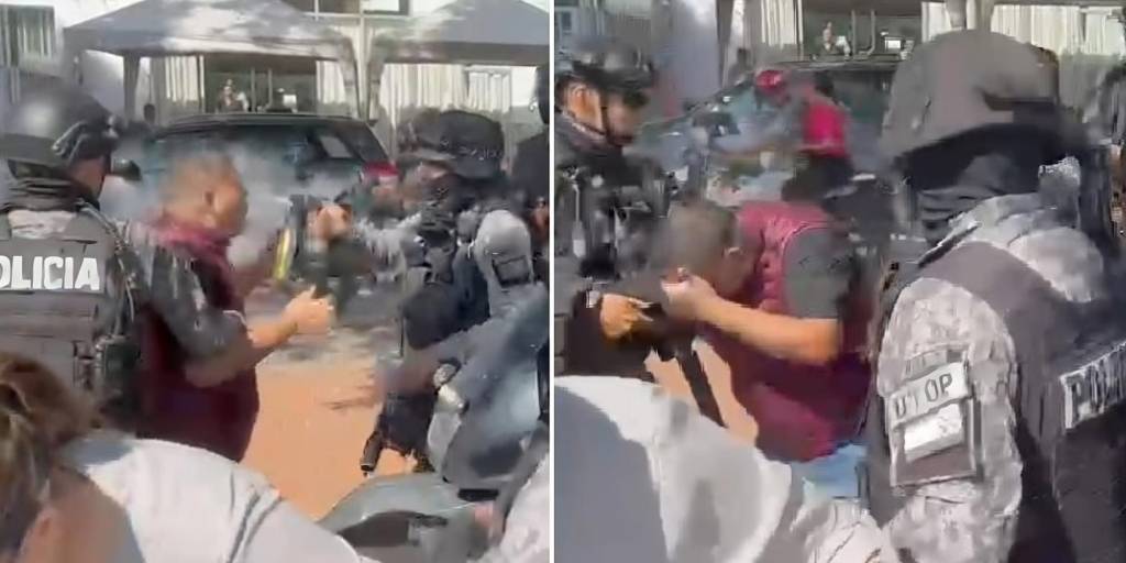 Video: Policía rocía con gas a diputados, denuncian excesos en operativo en la Gobernación