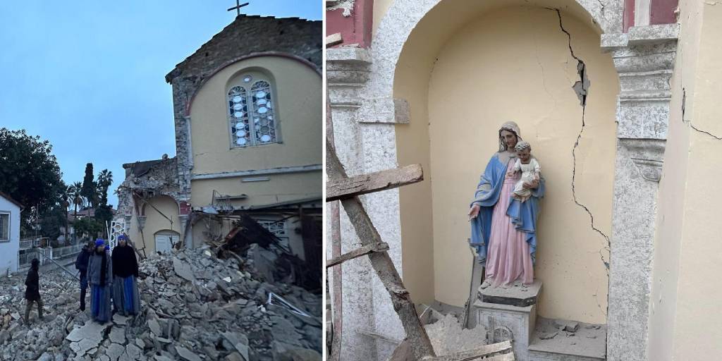 El sismo destrozo la Catedral, pero la Virgen quedó intacta