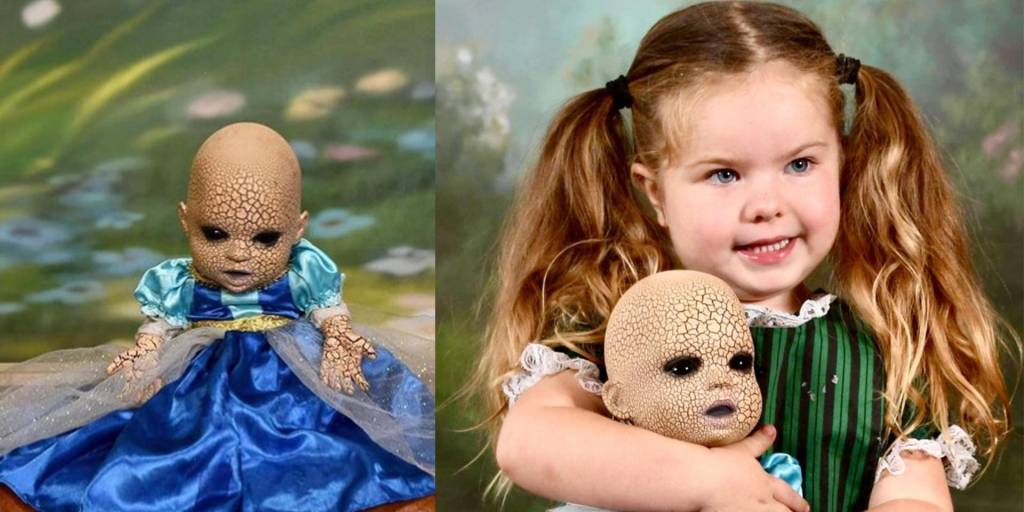 Una muñeca terrorífica es el juguete preferido de una niña de tres años