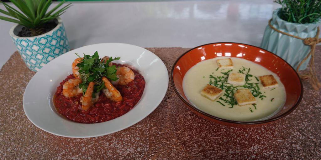 Receta: preparamos una deliciosa sopa vichyssoise y un risotto de remolacha