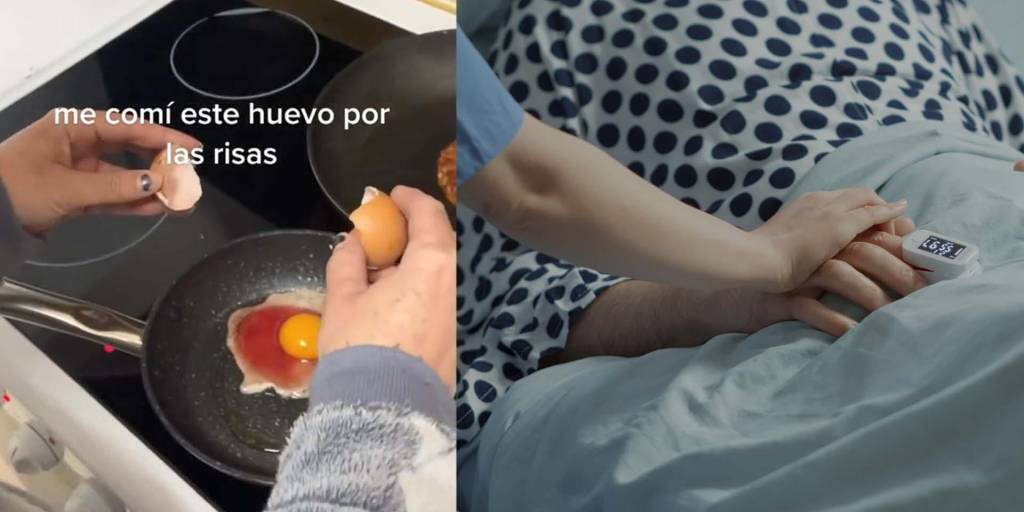 Una persona terminó hospitalizada tras comer un huevo de color rojo
