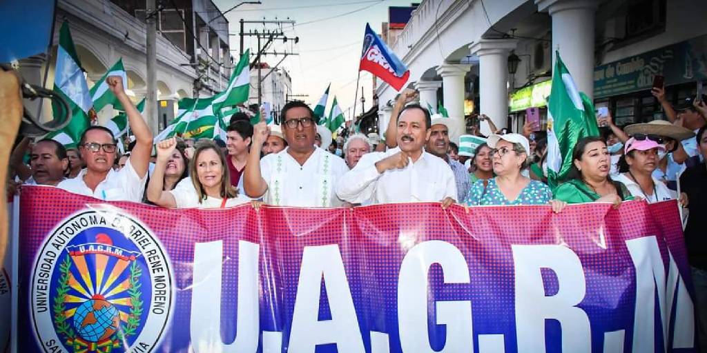 La Uagrm tomó parte de las movilizaciones convocada por docentes y aportantes