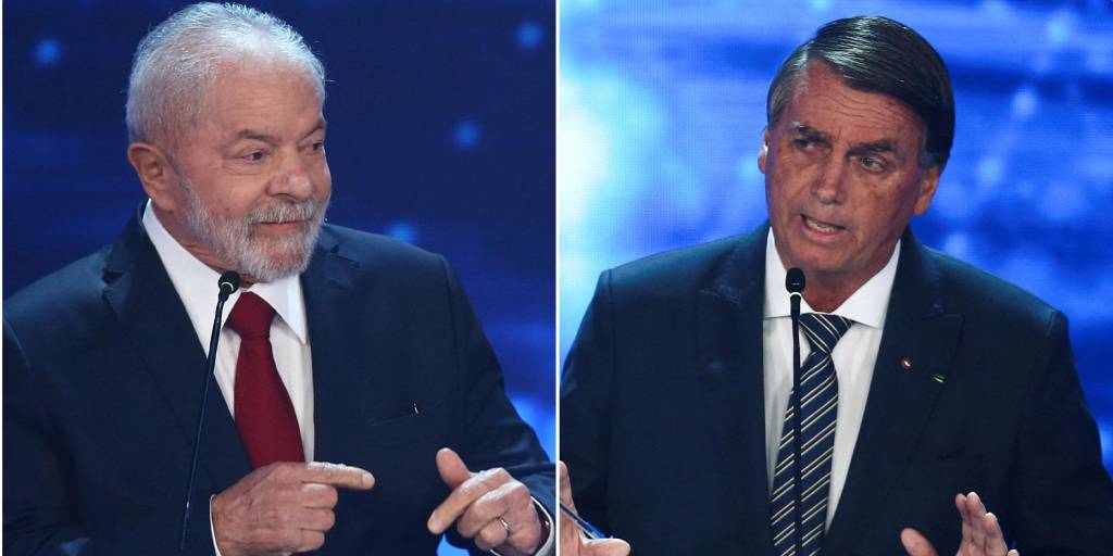 Lula da Silva y Jair Bolsonaro en el debate presidencial, en días pasados