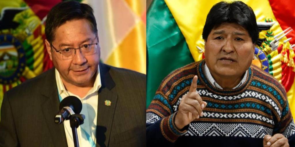 Luis Arce (izq.) y Evo Morales