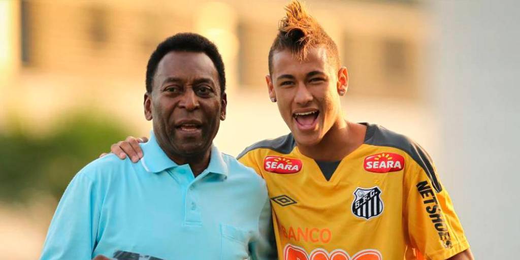 Pelé y Neymar, en una fotografía en Santos.