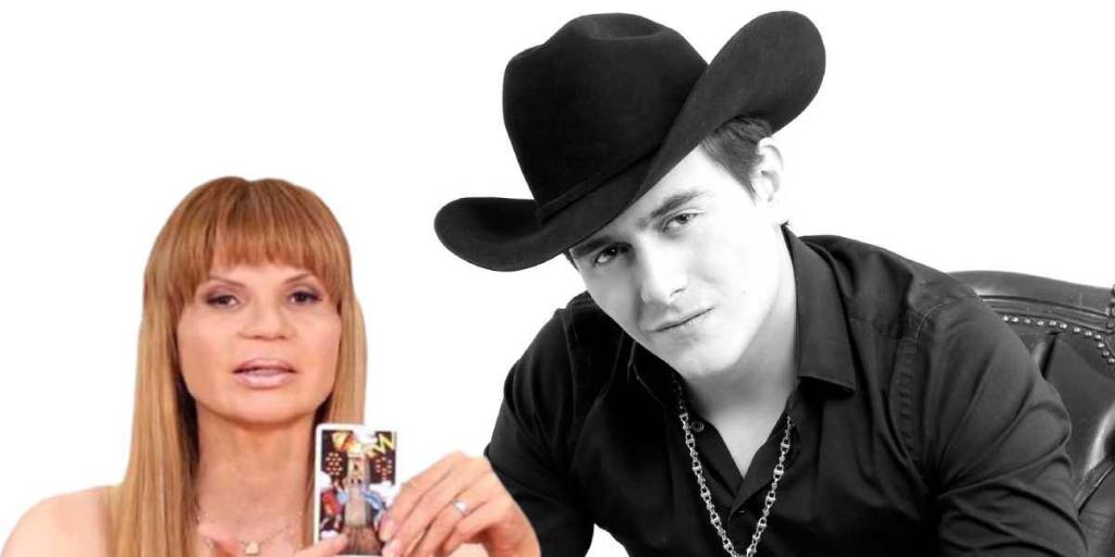 Mhoni Vidente y la imagen (en blanco y negro del fallecido Julián Figueroa)