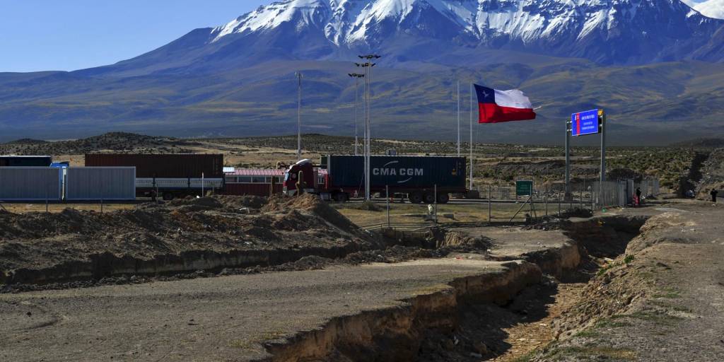 Vista de la oficina de aduanas fronteriza en Colchane, Chile, cerca de Pisiga, Bolivia.