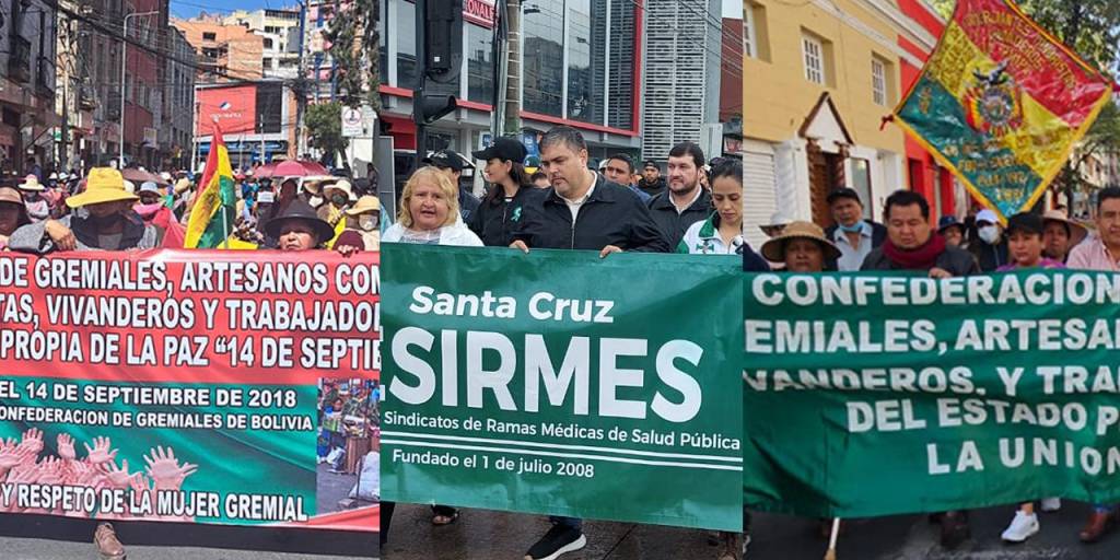 Las marchas de La Paz, Santa Cruz y Cochabamba.