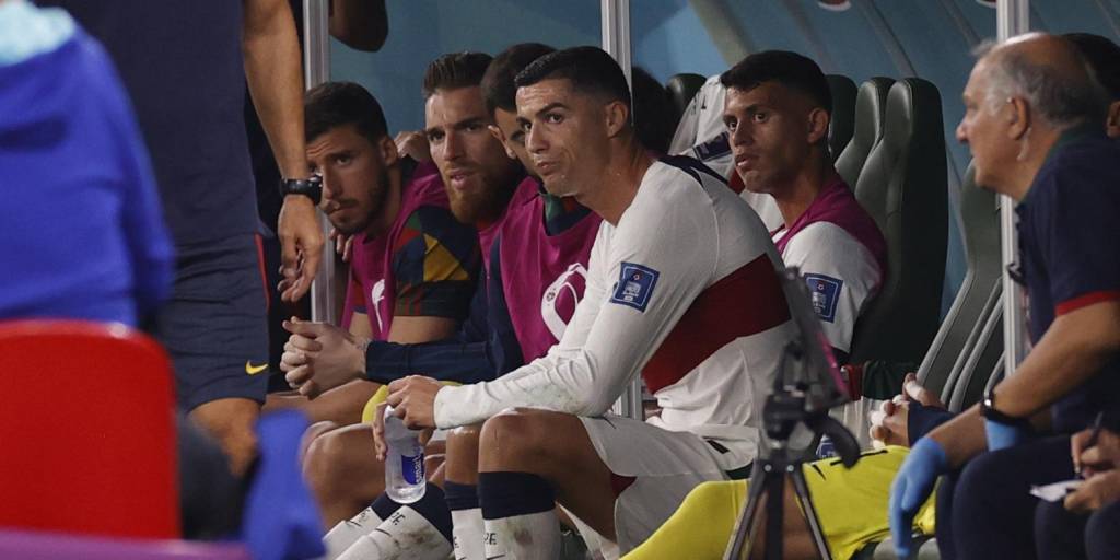 Cristiano Ronaldo se molestó cuando fue sustituido en el último partido.