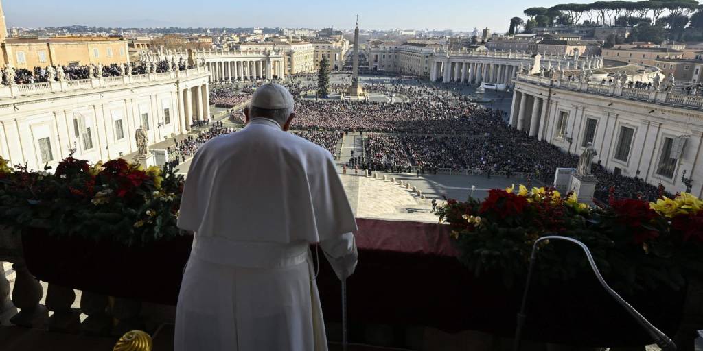 El Papa durante su tradicional mensaje de Navidad.