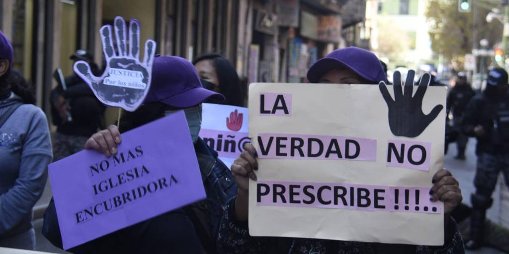 Este viernes en La Paz hubo protestas contra la Iglesia