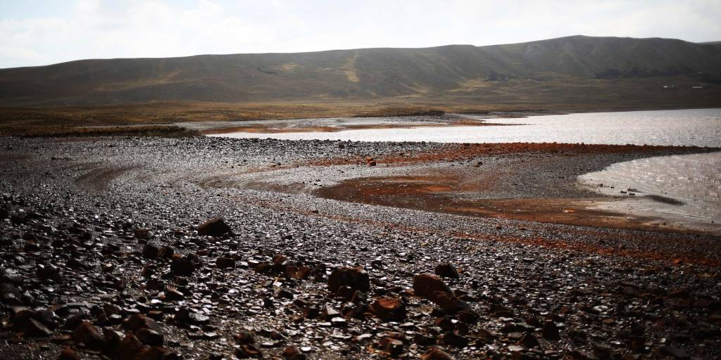 La represa en el sector de Milluni, el 21 de septiembre de 2023, en Chacaltaya (Bolivia).