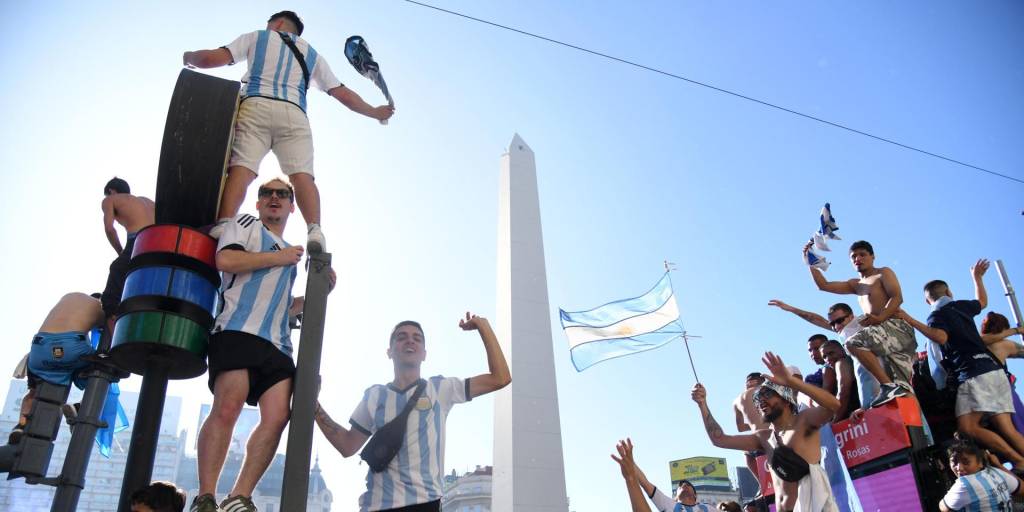 Los argentinos festejaron el domingo en el Obelisco