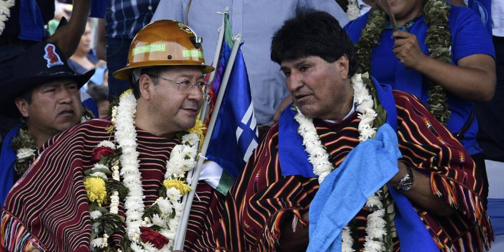 El presidente Luis Arce y el líder del MAS, Evo Morales.