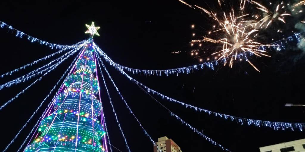 Así lució el árbol navideño de La Paz el 2021
