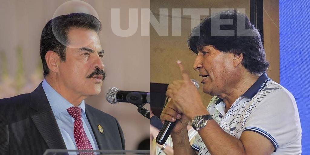 El alcalde Manfred Reyes Vill y el expresidente Evo Morales.