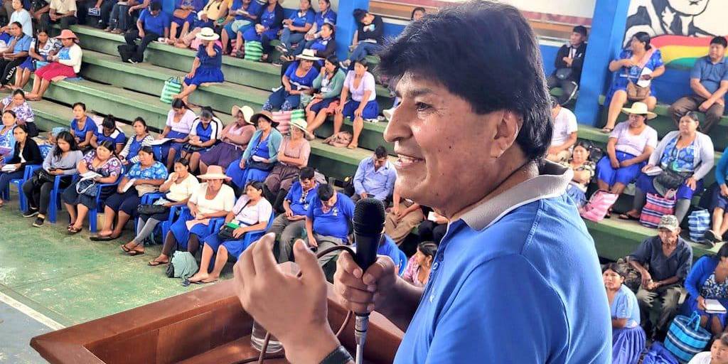 Evo Morales en un encuentro del MAS