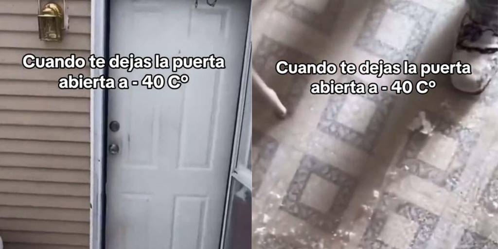 Una pareja muestra cómo quedó su casa al dejar la puerta abierta a -40 grados