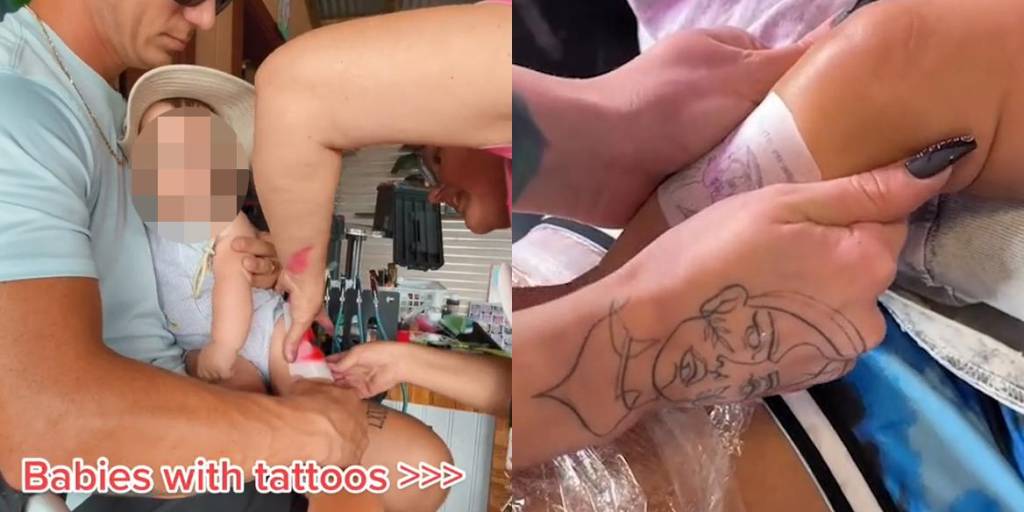 Viral: Polémica por padres que “tatúan” a sus hijos menores de edad