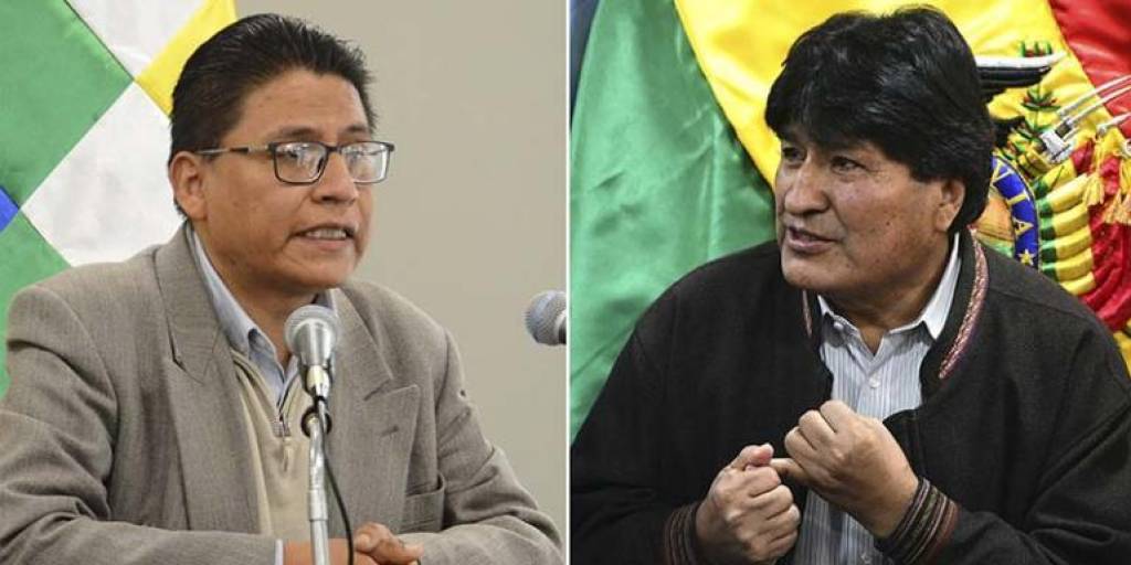 Iván Lima, ministro de Justicia, Evo Morales, líder del MAS