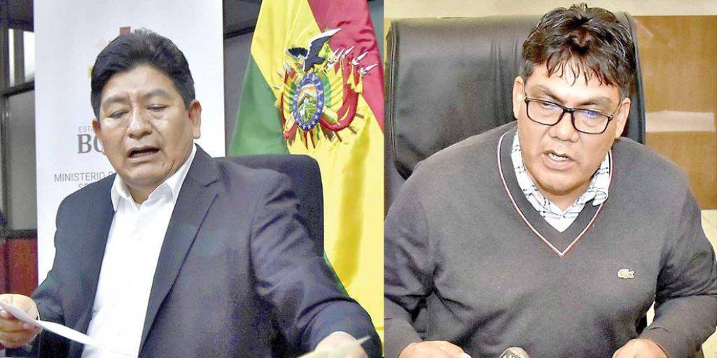 Ministro de Obras Públicas, Edgar Montaño y el diputado del MAS, Héctor Arce