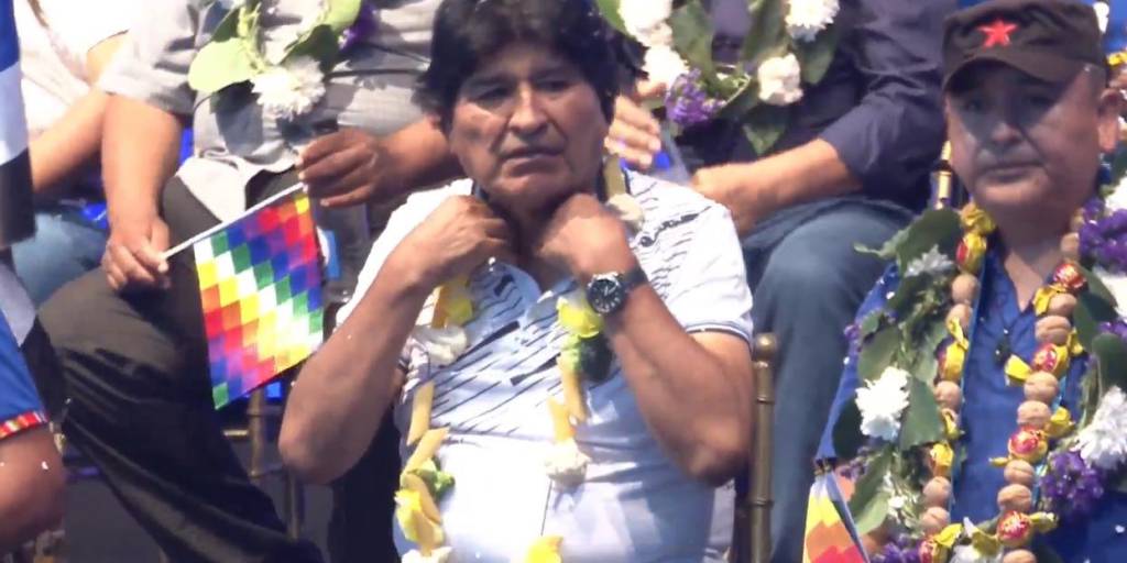 Evo Morales estuvo en un acto en Warnes, Santa Cruz