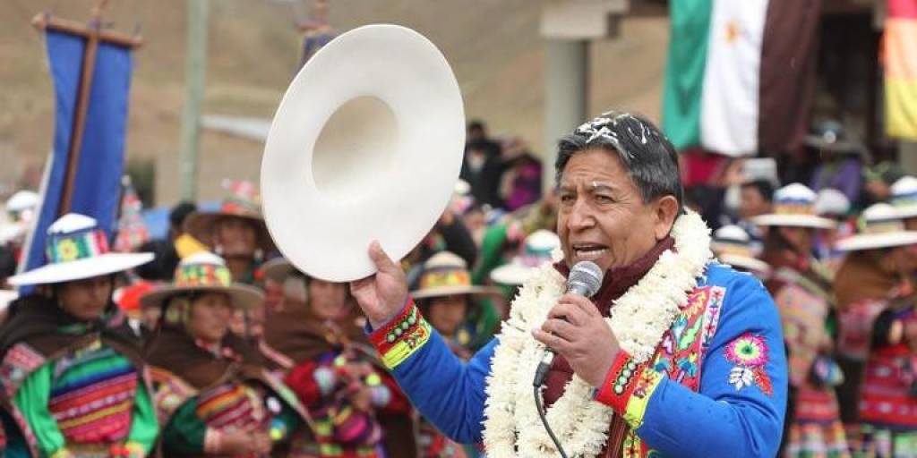 El vicepresidente David Choquehuanca en aniversario de la Subalcaldía del distrito de Challa, en Cochabamba.