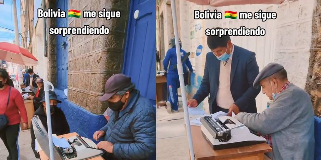 Tiktoker muestra como en Bolivia se siguen empleando máquinas de escribir