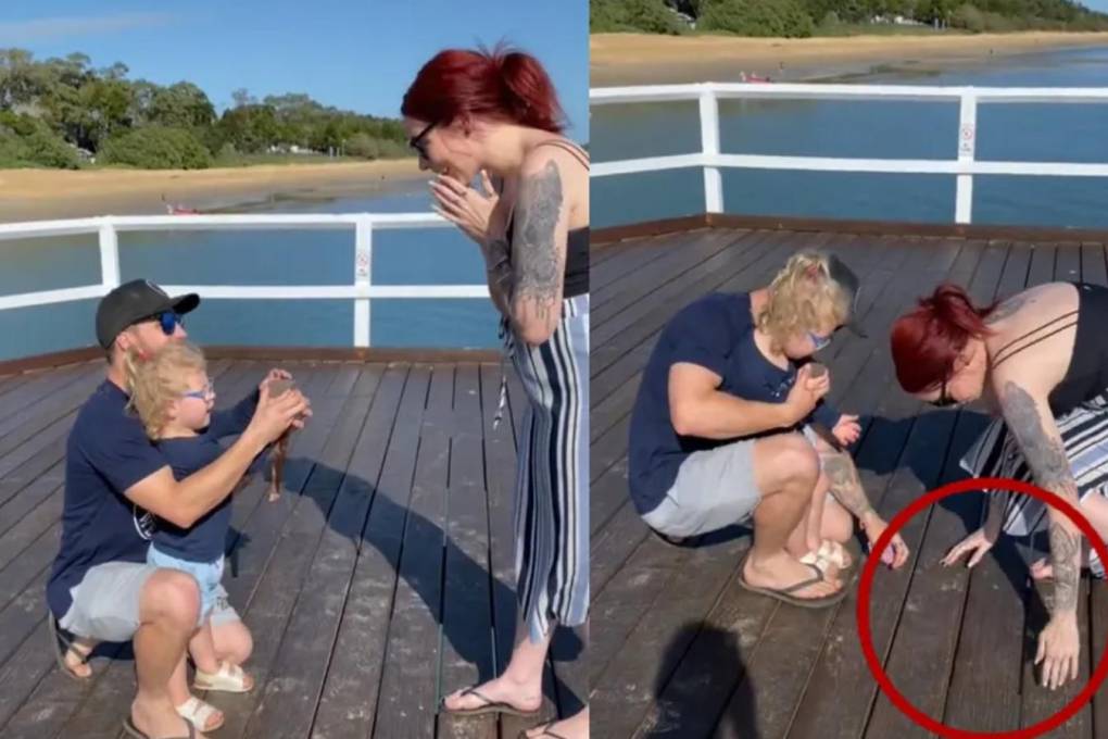 Video: Le pide matrimonio a su novia en muelle y el anillo cae al fondo del mar