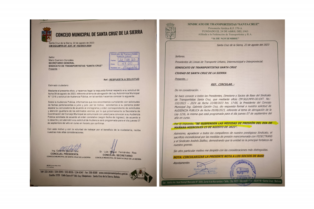 Esta es la convocatoria del Concejo. Y la circula del transporte con la que se suspenden las movilizaciones previstas para este miércoles