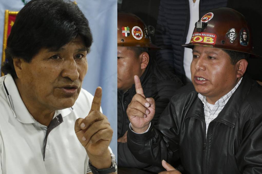 Evo Morales (iz) y Juan Carlos Huarachi (dr) tienen un cruce de acusaciones