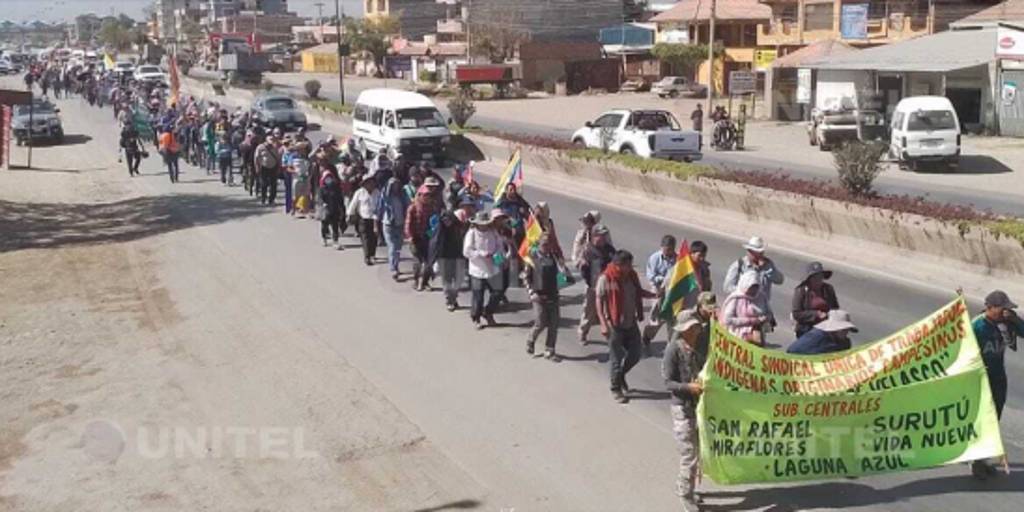Marcha por la ‘titulación de tierras’ llegó hasta Cochabamba