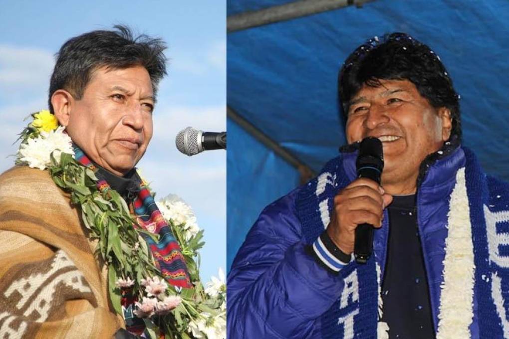 El vicepresidente Choquehuanca (izq.) y Evo Morales coincidieron en un evento en Sacaba
