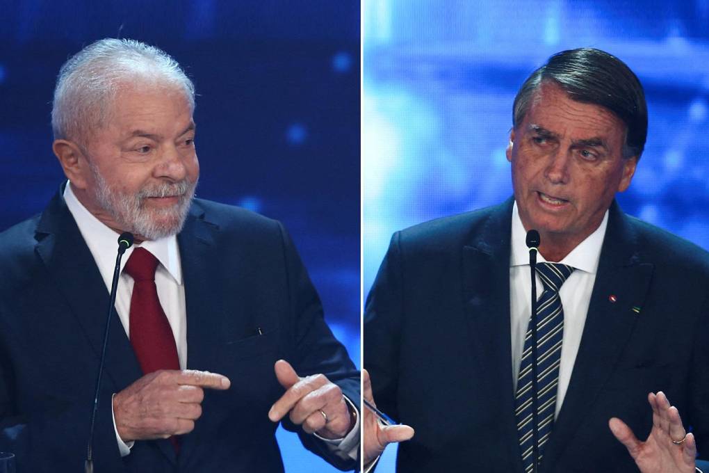 Lula da Silva y Jair Bolsonaro en el debate presidencial, en días pasados