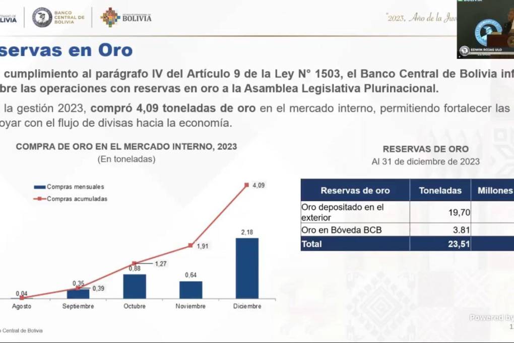 El estado de las reservas en oro.