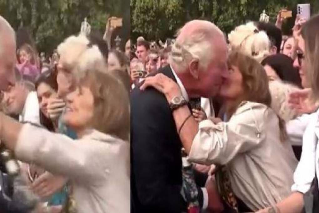 Mujer besa al rey Carlos III y rompe los protocolos reales